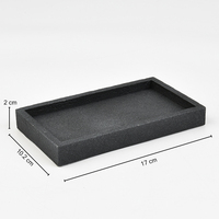 Plateau de rangement sculpté en résine écologique noire, effet pierre de schiste réaliste, multifonctionnel, pour cuisine, salon, rangement d'objets divers