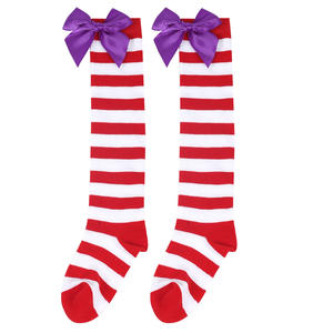 Calzini per bambini nuovi abiti invernali da ragazza lavorati <span class=keywords><strong>a</strong></span> maglia transfrontaliera Halloween europeo americano viola fiocco lungo fino al ginocchio <span class=keywords><strong>a</strong></span> <span class=keywords><strong>righe</strong></span> - Product Image 6