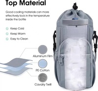 Portable grande capacité 40 oz isolé refroidisseur cordon eau boisson bouteille transporteur fronde étui sac avec poche pour téléphone