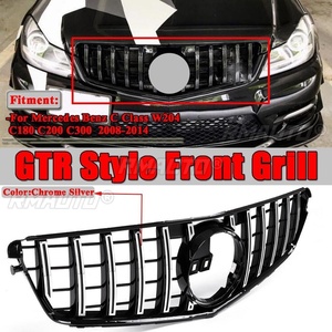 กระจังหน้ารถยนต์สไตล์ GTR โครเมียมสีเงิน สำหรับ Mercedes Benz W204 C180 C200 C220 C250 ปี 2008-2014 แต่งรถ - Product Image 1