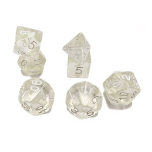 Dés en acrylique transparent DND D4, D6, D8, D10, D%, D12, <span class=keywords><strong>D20</strong></span> Ensemble de dés pour jeu - Product Image 1