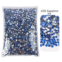Strass en vrac de 2, 3, 4, 5, 6 mm, pierres de cristal à dos plat, appliques en résine pour décoration d'ongles, marque YULI, 2 sacs MOQ