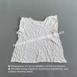 Chiffons de nettoyage industriels en coton blanc, chiffons de t-shirts de couleurs variées, chiffons 100% coton pour le nettoyage - Product Image 3