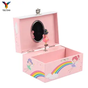 Luxury Jewelry Custom Gift Boxe Hottest Style Rotating Dancing Ballerina Girl Musical Jewelry Storage Box