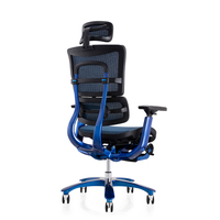 Chaise de jeu ergonomique de course sportive bleue de haute qualité JNS-809L avec repose-pieds