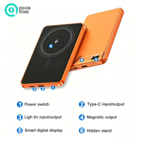 Chargeur sans fil magnétique ultra fin 10000 mAh, batterie externe, câble à clipser, charge sans fil pour téléphone portable