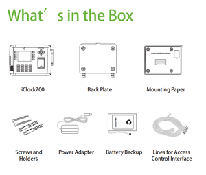 IClock700 Màn Hình LCD 3.5 Inch Sinh Trắc Học Chấm Công Và Kiểm Soát Truy Cập - Product Image 5