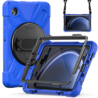 Vente flash - Étui de protection d'écran complet pour Galaxy Tab A9 8,7 pouces avec bandoulière et protection intégrée à 360° ° Support rotatif