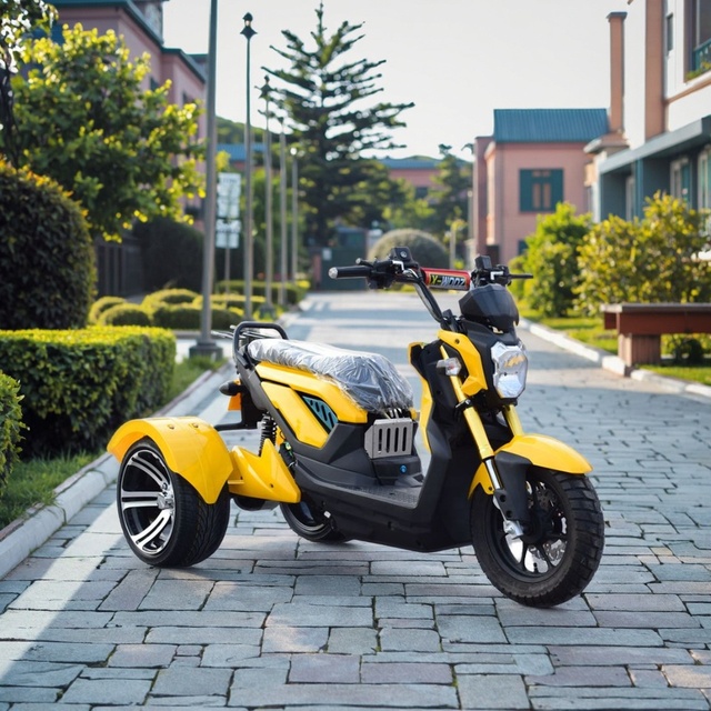 Over 60V Electric Tricycle Scooter with 3-Wheel Big Seat Open Body Powerful (>1000W) 2-Passenger Capacity
