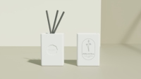 Diffuseur de parfum en céramique mate cylindrique C&H Custom Hotel Collection, boîte cadeau de luxe, couvercle, sans alcool, écologique