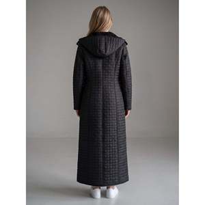 Manteau matelassé à capuche noir, longueur 142 cm, parka pour femme - Product Image 4