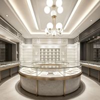 Présentoir à bijoux mural au design personnalisé, meuble à éclairage LED pour boutique et magasin de bijoux de mode