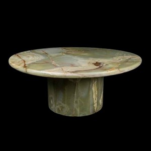 Mesa de Centro de Mármol Ónix Verde Hecha a Mano, Base de Piedra Natural Pulida, Diseño Moderno y Ecológico, Personalizable para Año Nuevo y Diwali - Product Image 2