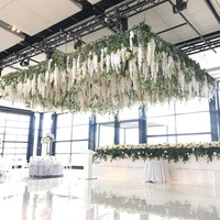 Rangkaian Bunga Wisteria Buatan Tangan Realistis Warna Putih untuk Dekorasi Gantung Pernikahan, Hari Ibu, Rumah, dan Tata Letak Festival