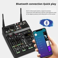 Console de mixage audio intégrée avec suppression du bruit, microphone sans fil un-à-deux pour console de mixage activée, pour carte son en direct