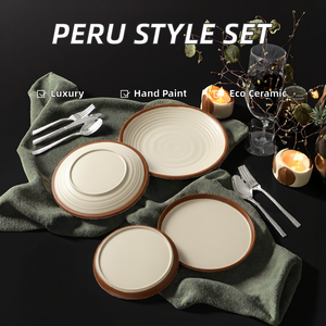 Juego de Vajilla Desechable de Cerámica Ecológica de Lujo, Diseño Peruano 2020, Pintado a Mano, 16 Piezas, en Stock - Product Image 2