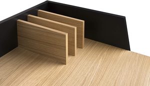 35 Small <strong>Computer</strong> Desk with Tray and <strong>Built</strong>-in Charging Station Home Office Writing Desk with Tray for Tight Spaces Walnut Finish - Product Image 4