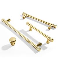 Ensemble de poignées et boutons de tiroir en alliage de zinc de tailles variées (96 mm, 128 mm, 160 mm) noir/doré pour armoire et placard sur mesure