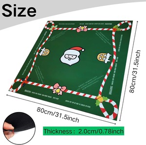 Tapis <span class=keywords><strong>de</strong></span> Mahjong américain <span class=keywords><strong>de</strong></span> Noël pour les tuiles <span class=keywords><strong>de</strong></span> Mahjong, en caoutchouc naturel antidérapant, réduction du bruit, lavable - Product Image 2