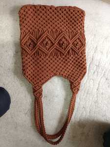 Sac bohème pour femme fait main au crochet, motif géométrique, fermeture à bouton, usage quotidien, sans bandoulière, marron - Product Image 2