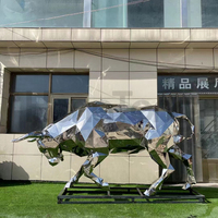 Statue d'animal abstrait grandeur nature en acier inoxydable pour décoration extérieure, personnalisable, vente en gros d'usine