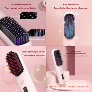 KV professionnel 9600mAh Mini sans fil USB et DC Charge Portable fer à lisser peigne cheveux raides attelle avec affichage LED - Product Image 3