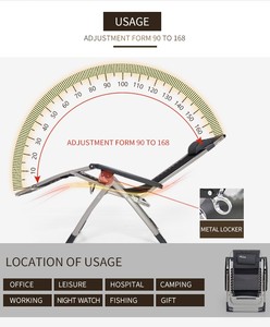 Ghế thư giãn không trọng lực có logo tùy chỉnh, màu đen, đồ nội thất sân vườn, ghế gấp có thể điều chỉnh - Product Image 6