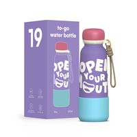 Bouteille d'eau isotherme en acier inoxydable à double paroi avec logo personnalisé, gobelet de voyage thermique avec paille et couvercle rabattable