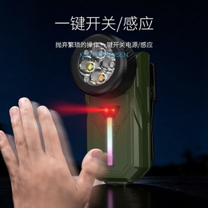 Smiling Shark <b>Rechargeable</b> Clip <b>Work</b> <b>Light</b> <b>LED</b> Magnetic Flashlight Colorful Side Strip - Product Image 3
