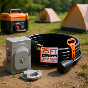 Cable de Extensión para Generador de 75 Pies, L14-30P L14-30R, 30 Amperios, Caja de Entrada de Energía, para Uso en Exteriores y Camping - Product Image 2