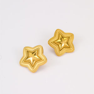 2025 nouveau plaqué or étoile pentagramme boucles d'oreilles femmes mode bijoux minimaliste en acier inoxydable PVD boucles d'oreilles pour le quotidien - Product Image 5
