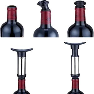 Bouchon de <span class=keywords><strong>bouteille</strong></span> de vin en acier inoxydable avec pompe à vide, en silicone alimentaire, anti-fuite, pour conserver la fraîcheur du vin, idéal pour les bars - Product Image 6