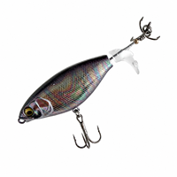 Leurre de pêche LUSHAZER Propeller Tail, leurre dur de surface 80mm 90mm, leurre flottant Plopper pour achigan, brochet, perche, avec hameçon triple