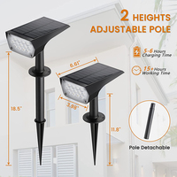 Lampe de paysage sans fil Ip65 étanche, extérieur intelligent réglable, projecteur solaire Led pour jardin