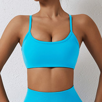 Bra olahraga wanita kustom kualitas tinggi bra olahraga wanita musim panas cepat kering bersirkulasi lembut untuk olahraga yoga kebugaran wanita bra olahraga hitam seksi
