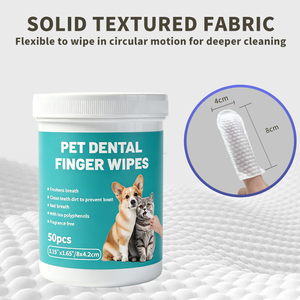 Salviette per Denti di Animali Domestici Non Profumate, 70gsm, Formula Delicata e Morbida, 50 Pezzi, Salviette Usa e Getta per la Pulizia dei Denti dei Cani - Product Image 4