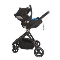 Ensemble de siège auto et de poussette 3 en 1 coquille d'oeuf pour bébé assis et couché dans les deux sens ciblant les parents avec les nouveau-nés