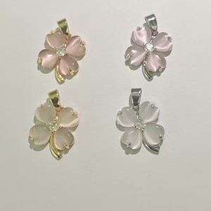 Flower Pendant Copper Alloy Zircon Inlaid Claw Setting Themed <b>Necklace</b> Charm - Product Image 5