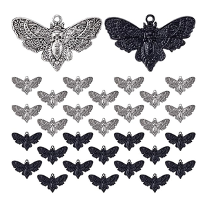 Gothic Moth Halloween Skull Skeleton Head Charms Flying Insect Charm per gioielli che fanno collana orecchini forniture artigianali fai da te - Product Image 1