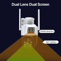 Kamera CCTV Luar Ruangan Tenaga Surya HONGXIN V380 Pro 6MP 360 Nirkabel Pelacakan Otomatis Penglihatan Malam Berwarna CMOS H.265 Kartu Memori