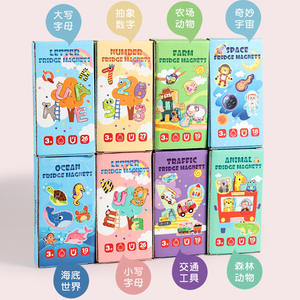 Juego de Rompecabezas Educativo para Niños, Bloques de Letras y Números Coloridos, Tarjetas de Emparejamiento, Adhesivos Cognitivos para Refrigerador, Juguetes de Madera para Niños - Product Image 4