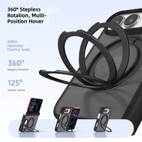 360 °   Casing Ponsel Magnetik dengan Ring Kickstand Putar untuk iPhone Duo, Perlindungan Engsel Penuh, Ramah Kulit, Matte, Grosir