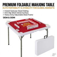 Mesa de Mahjong Portátil Plegable, Mesa de Juego Cuadrada Profesional, Estilo Maletín Ligero para Campamentos, Picnics y Eventos Sociales