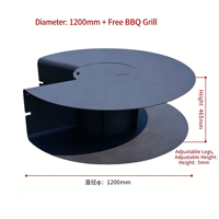 Estufa/Mesa de Chimenea Exterior Moderna Independiente de 1200mm para Villa, con Núcleo Personalizado para Leña/Gas/Alcohol/Atomización