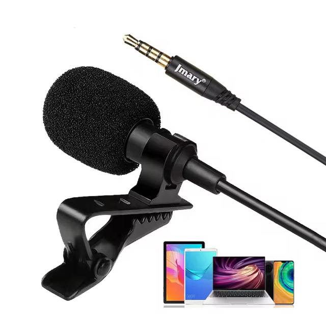 Jmary MCR1 High Quality Dual 3.5mm Micro Type Lavalier Omnidirectional Polar Microphone for Mobile Phone PC Recording Camera