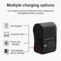 Imprimante thermique portable mini pas chère avec imprimante de reçus et codes-barres sans fil Bluetooth rechargeable 58 mm