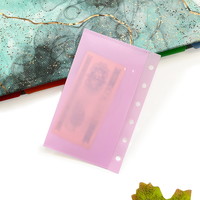 Classeur à anneaux PP étanche personnalisé avec pochette de rangement pour espèces A7 rose