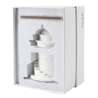 Pot de bougie de château en plâtre blanc, créativité, cire de soja végétale, Yoga spirituel, bougie parfumée, maison, coffret cadeau