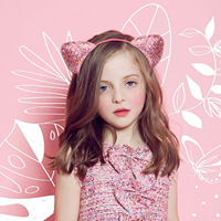 Vente en gros de bandeau à oreilles de chat mignon pour filles bandeau à paillettes pour anniversaire d'enfants accessoires pour cheveux bandeaux à paillettes