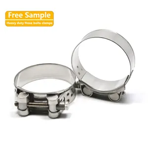 High quality fixed bolt clamp supplier t bolt clamp ss304 stainless steel heavy duty hose clamp t-bolt